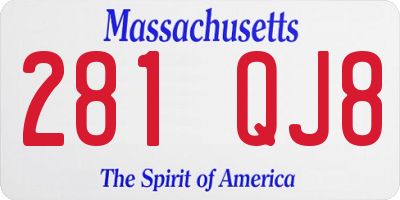 MA license plate 281QJ8