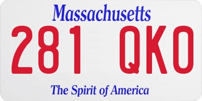 MA license plate 281QK0