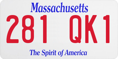 MA license plate 281QK1