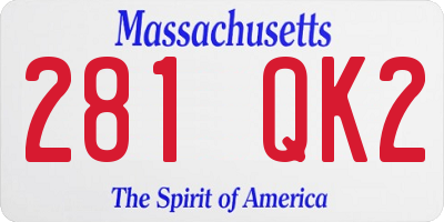 MA license plate 281QK2