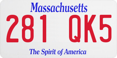 MA license plate 281QK5