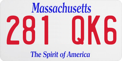 MA license plate 281QK6