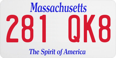 MA license plate 281QK8