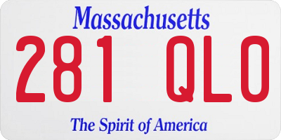 MA license plate 281QL0