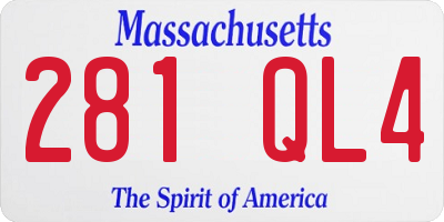 MA license plate 281QL4
