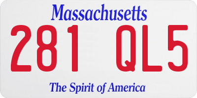 MA license plate 281QL5