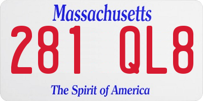 MA license plate 281QL8