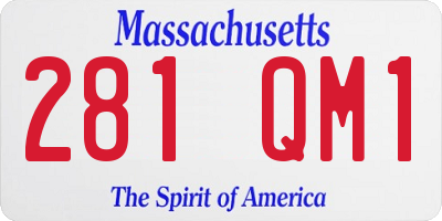 MA license plate 281QM1