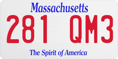 MA license plate 281QM3