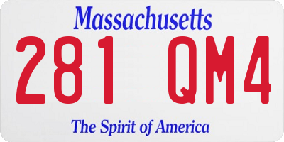 MA license plate 281QM4
