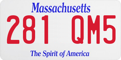 MA license plate 281QM5