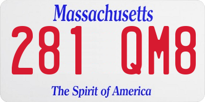 MA license plate 281QM8