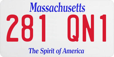 MA license plate 281QN1