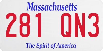 MA license plate 281QN3