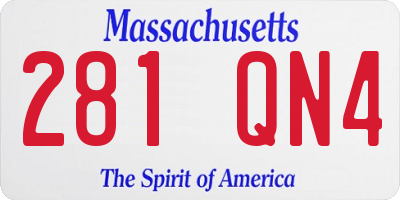 MA license plate 281QN4