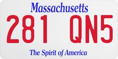 MA license plate 281QN5