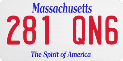 MA license plate 281QN6