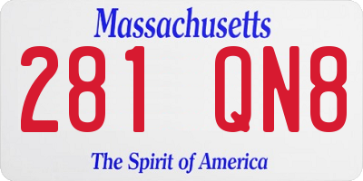 MA license plate 281QN8