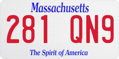 MA license plate 281QN9