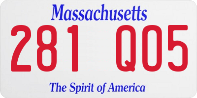 MA license plate 281QO5