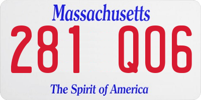 MA license plate 281QO6