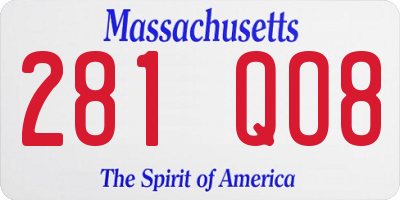 MA license plate 281QO8