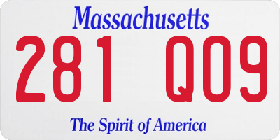 MA license plate 281QO9