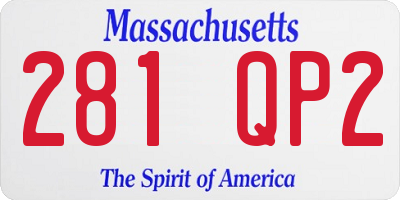 MA license plate 281QP2