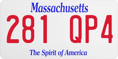MA license plate 281QP4