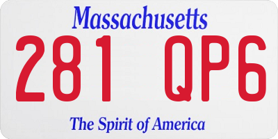 MA license plate 281QP6