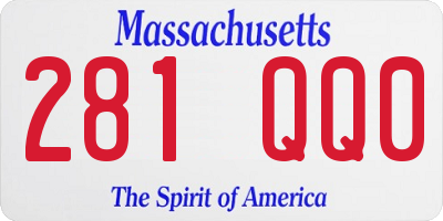 MA license plate 281QQ0
