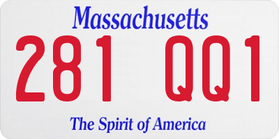 MA license plate 281QQ1