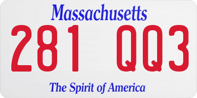 MA license plate 281QQ3
