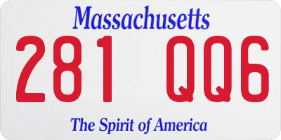 MA license plate 281QQ6
