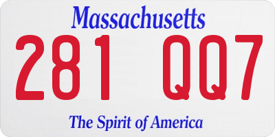 MA license plate 281QQ7