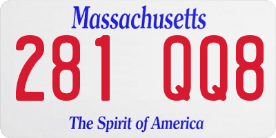 MA license plate 281QQ8
