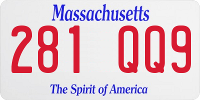MA license plate 281QQ9