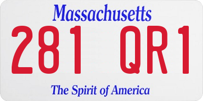 MA license plate 281QR1