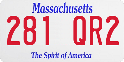 MA license plate 281QR2