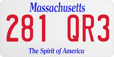 MA license plate 281QR3