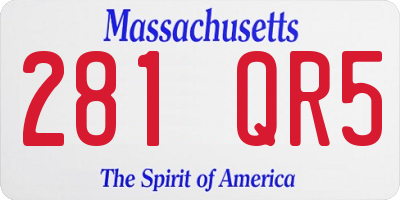 MA license plate 281QR5