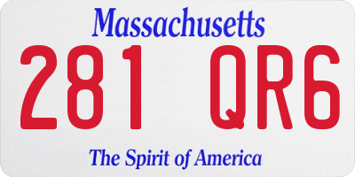 MA license plate 281QR6