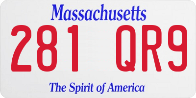 MA license plate 281QR9