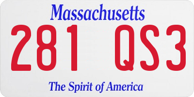 MA license plate 281QS3