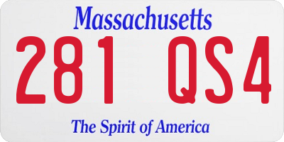 MA license plate 281QS4
