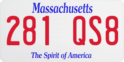 MA license plate 281QS8