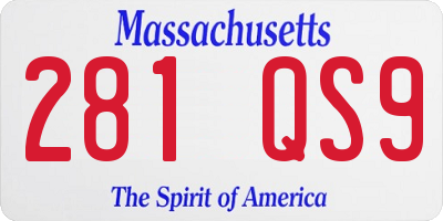MA license plate 281QS9