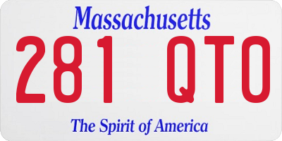MA license plate 281QT0