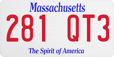 MA license plate 281QT3