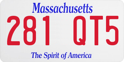 MA license plate 281QT5